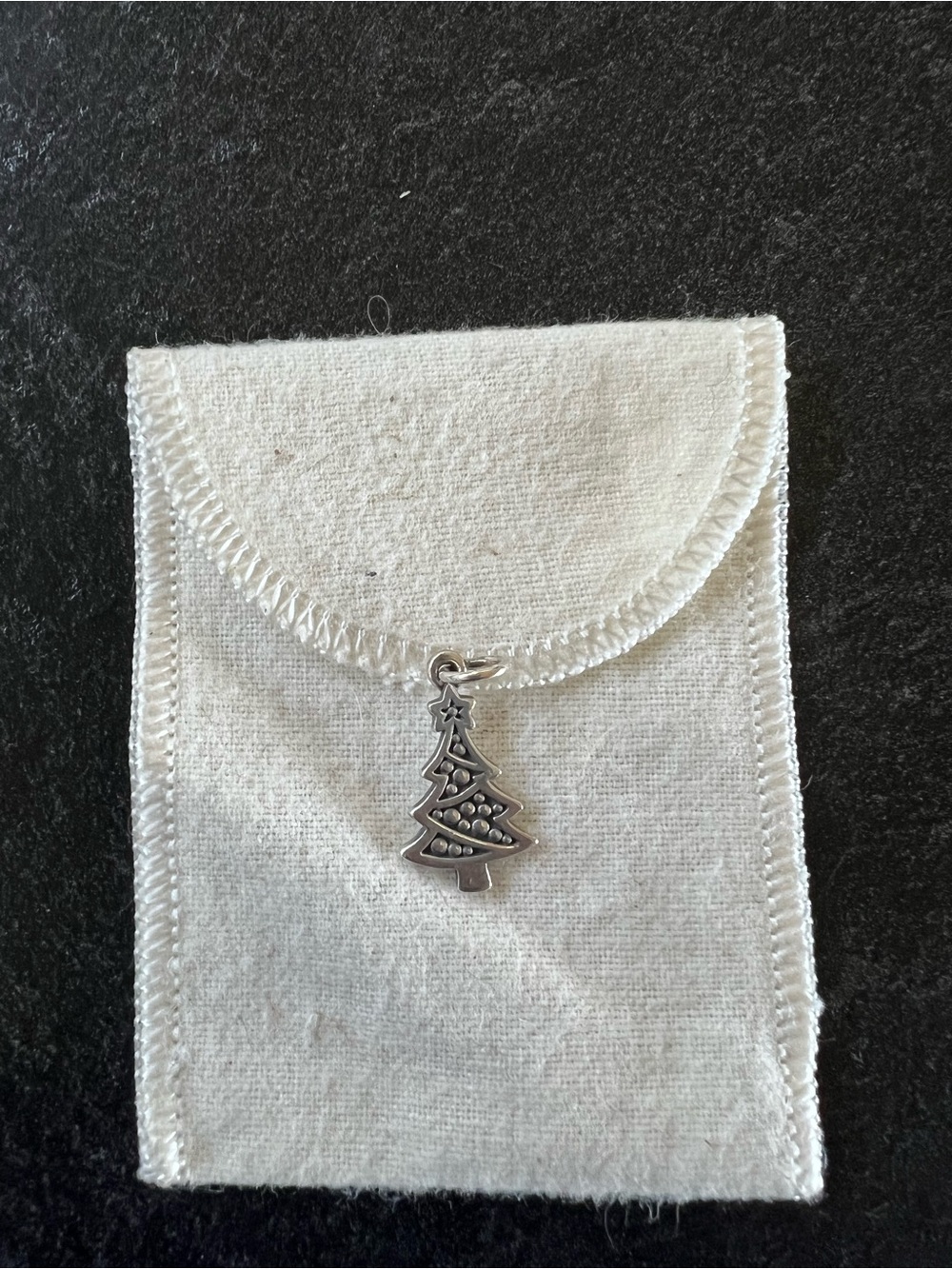 James Avery Silver Christmas Tree Charm Pendant - Holiday Jewelry Accent